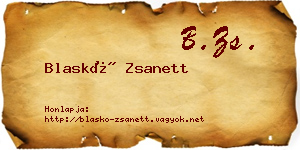 Blaskó Zsanett névjegykártya