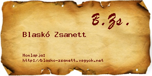 Blaskó Zsanett névjegykártya